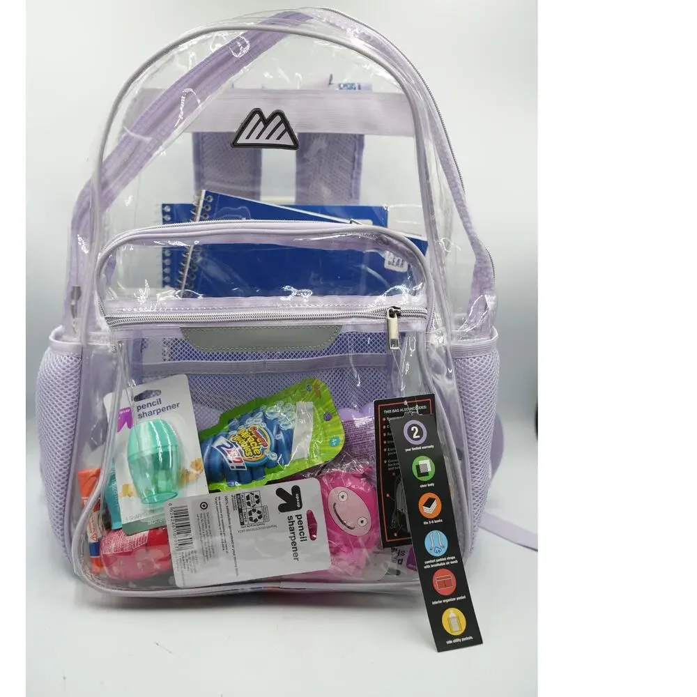 Clear‎ Purple Backpack Bundle - Supplies Crayola Pokemon Dough 25+ Items Bundle